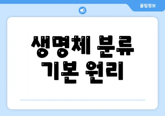 생명체 분류 기본 원리