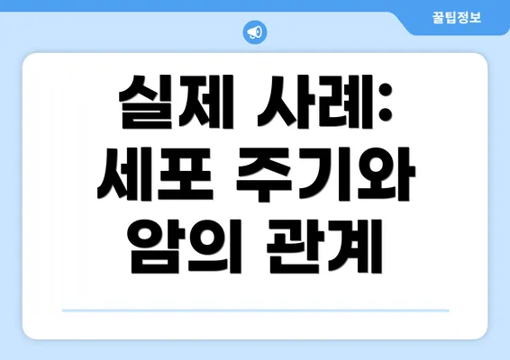 실제 사례: 세포 주기와 암의 관계