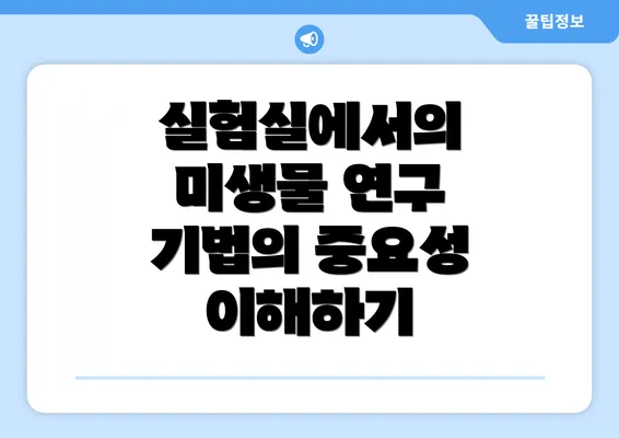 실험실에서의 미생물 연구 기법의 중요성 이해하기