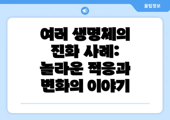 여러 생명체의 진화 사례: 놀라운 적응과 변화의 이야기