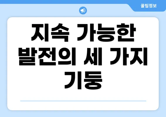 지속 가능한 발전의 세 가지 기둥