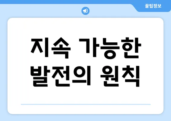 지속 가능한 발전의 원칙