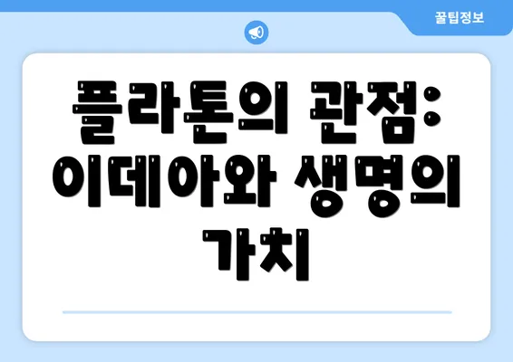 플라톤의 관점: 이데아와 생명의 가치