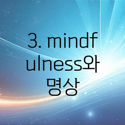 3. mindfulness와 명상