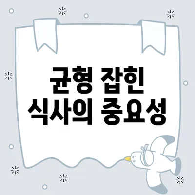 균형 잡힌 식사의 중요성