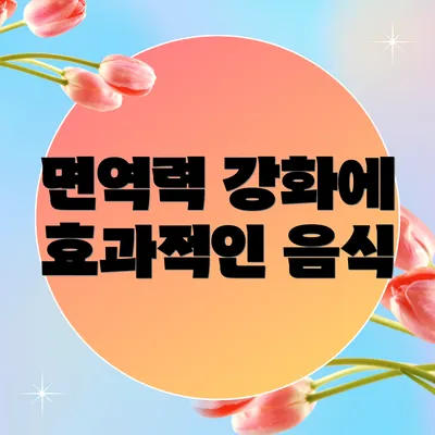 면역력 강화에 효과적인 음식