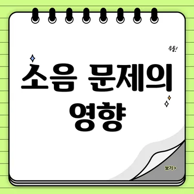 소음 문제의 영향