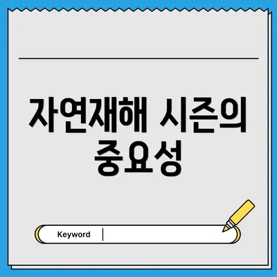자연재해 시즌의 중요성