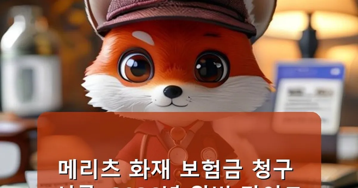 메리츠 화재 보험금 청구 서류 - whcksdid.kr 캐릭터